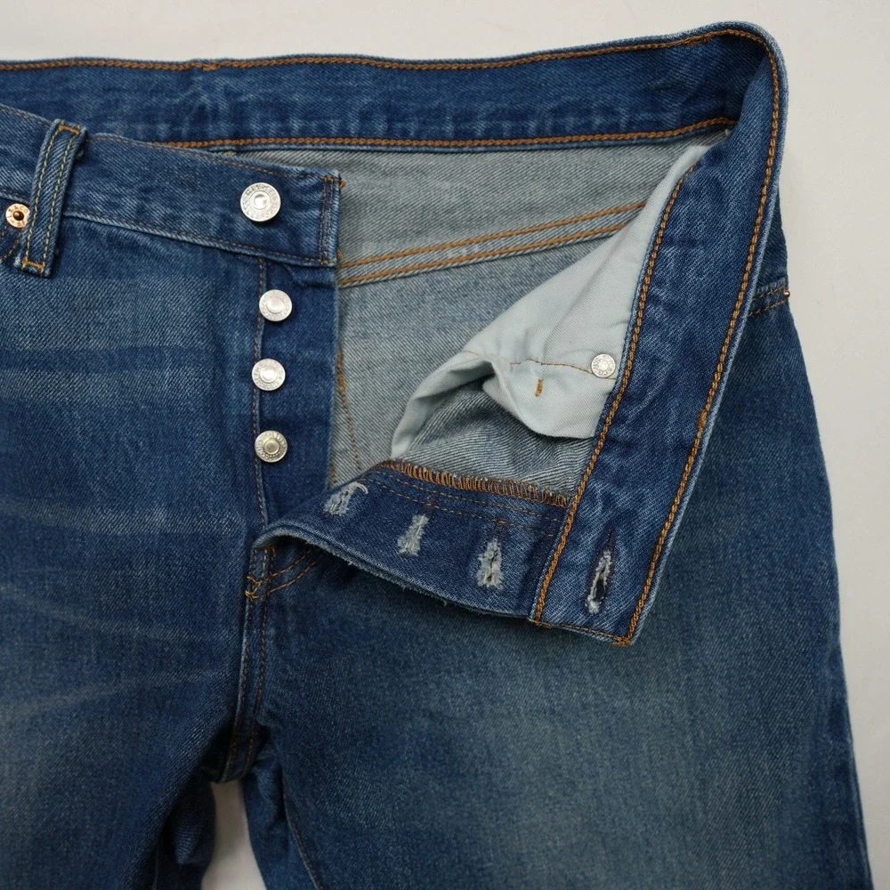Levi's 501‎ Men's Fit 33x27.5 Jeans Button Fly Original Fit Straight Leg Blue